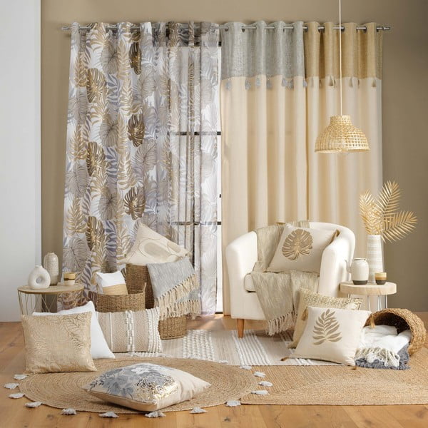 Záves v béžovej a zlatej farbe 140x280 cm Mogador – douceur d'intérieur-image-4