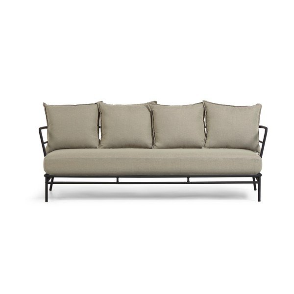 Béžová záhradná pohovka s kovovou konštrukciou Kave Home Mareluz