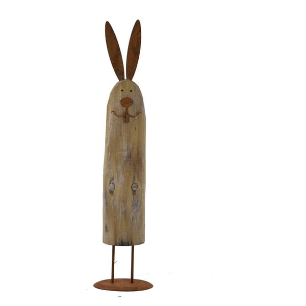 Drevená dekorácia na stojane v tvare zajaca Ego Dekor, výška 48,5 cm