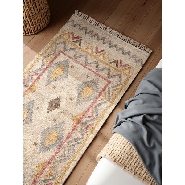 Krémový ručne tkaný jutový behúň 80x200 cm Roya Imani – Elle Decoration-image-2