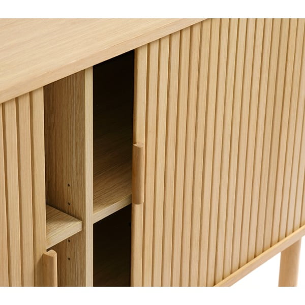 Nízka komoda v dekore duba s posuvnými dverami v prírodnej farbe 76x160 cm Cavo – Unique Furniture-image-1
