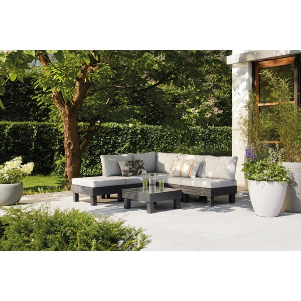 Sivá záhradná lounge súprava pre 4 osoby Cantara – Keter