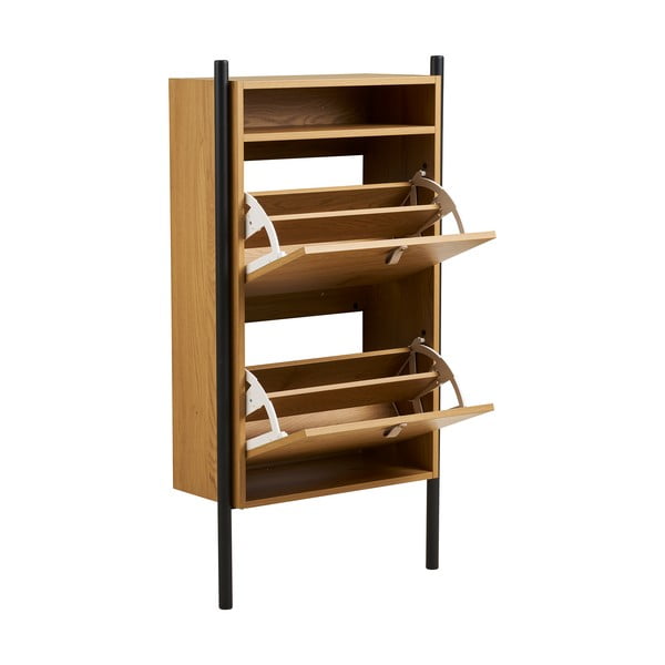 Výklopná skrinka na topánky v dekore duba v prírodnej farbe 62x118x26 cm Barco – House Nordic-image-4