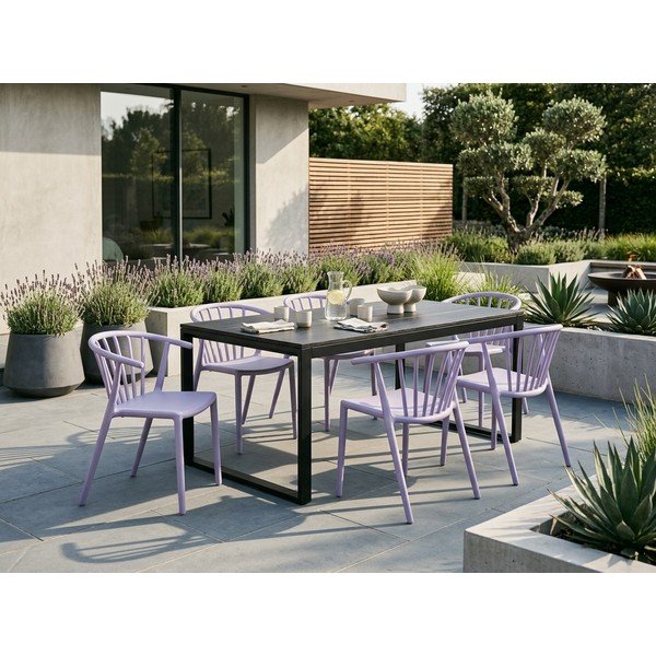 Plastová záhradná stolička v levanduľovej farbe Capri – Bonami Essentials-image-4