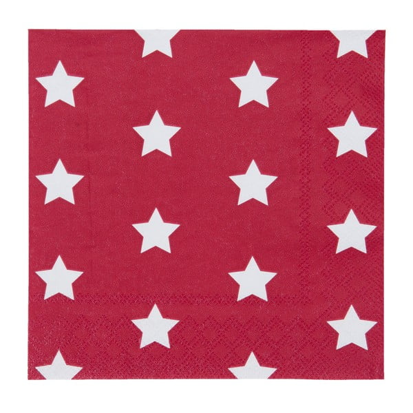 Červené obrúsky Clayre & Eef Xmas Star, 20 ks