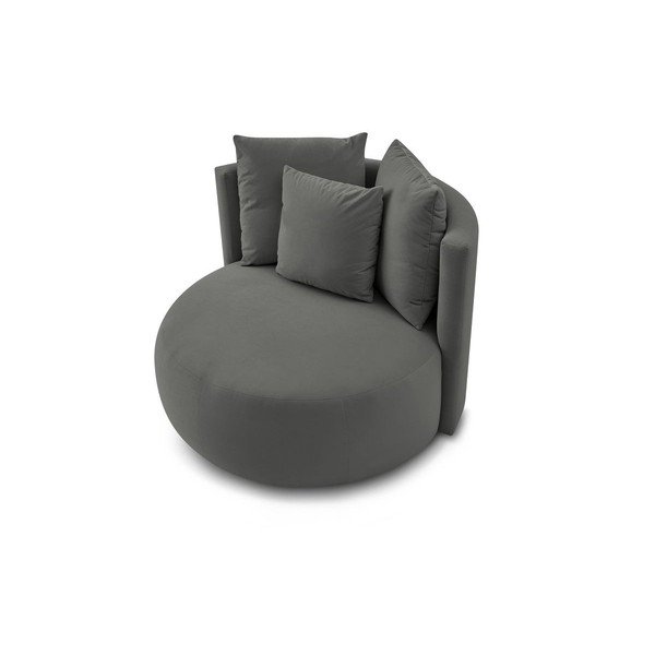 Svetlosivé zamatové kreslo Cesar – Bobochic Paris-image-4