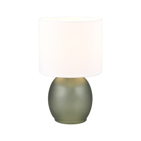 Bielo-zelená stolová lampa s textilným tienidlom (výška 29 cm) Vela – Trio-image-2