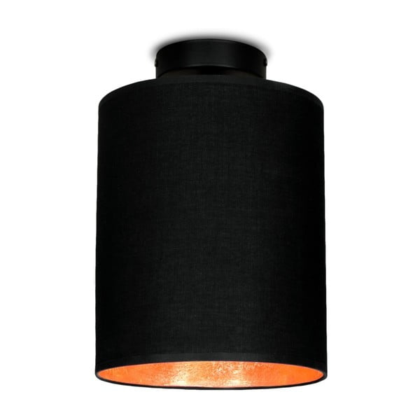 Čierne stropné svietidlo s detailom v medenej farbe Sotto Luce MIKA Elementary XS PLUS CP