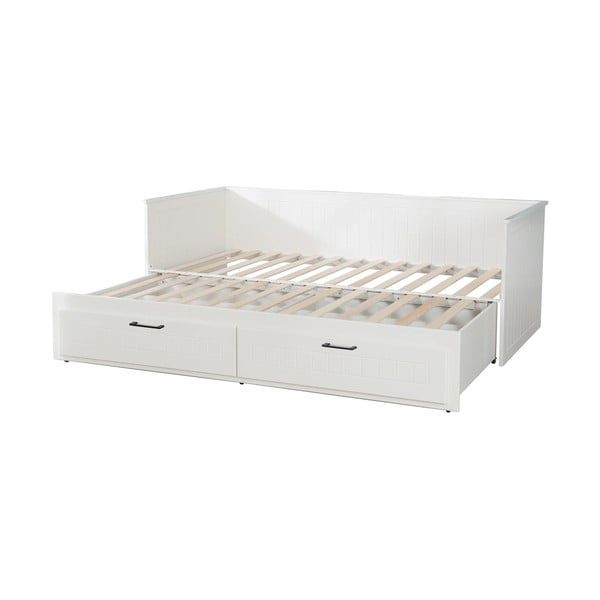 Biela detská posteľ s výsuvným lôžkom a úložným priestorom 90/180x200 cm Sylt – Roba-image-2
