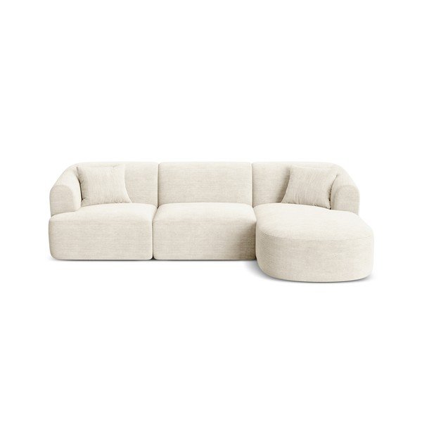 Béžová menčestrová rohová pohovka (pravý roh/s leňoškou) Campi – Cosmopolitan Design