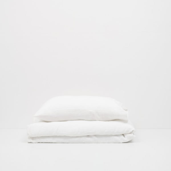 Detská biela ľanová obliečka na vankúš Linen Tales Nature, 40 x 60 cm-image-1