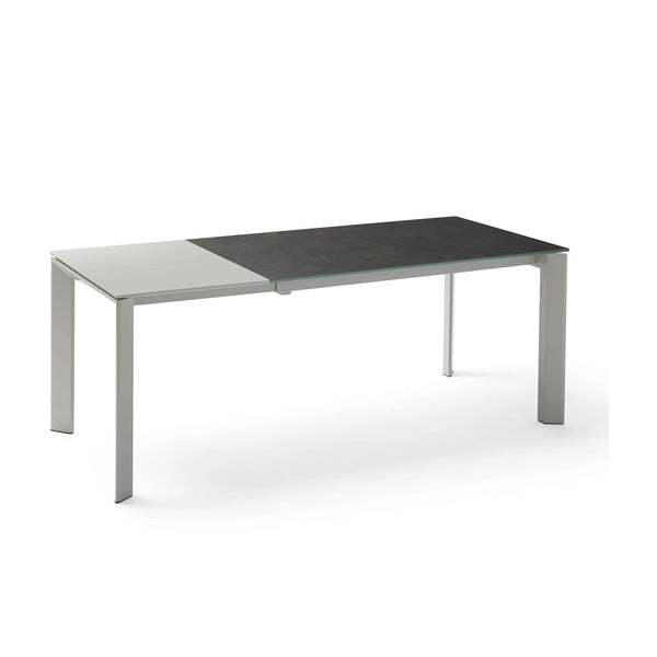 Sivo-čierny rozkladací jedálenský stôl sømcasa Tamara, dĺžka 160/240 cm