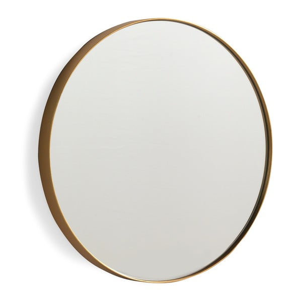 Nástenné zrkadlo v zlatej farbe Geese Pure, Ø 30 cm