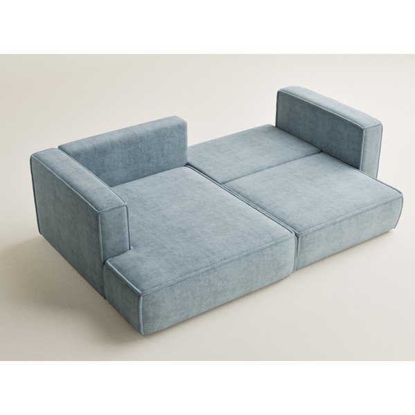 Svetlomodrá ženilková rozkladacia/s úložným priestorom rohová pohovka (ľavý roh/s leňoškou) Velto – Maison de Rêve-image-3