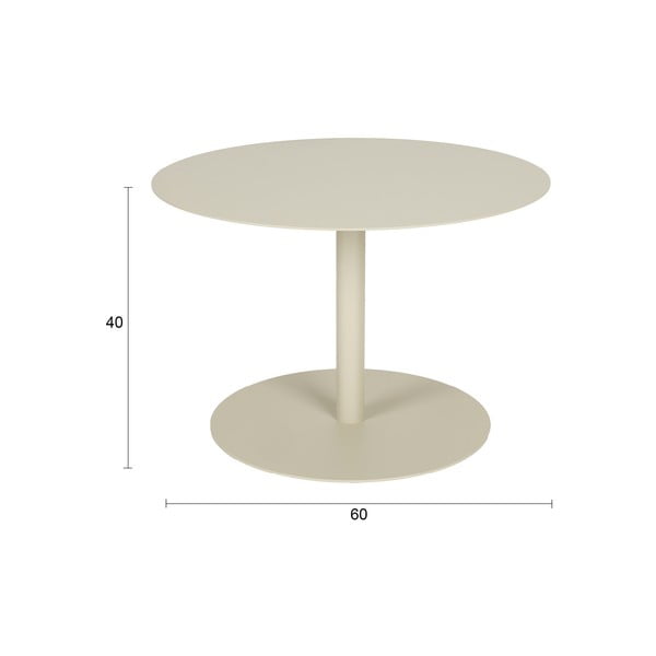 Krémový oceľový okrúhly konferenčný stolík ø 60 cm Snow – Zuiver-image-4