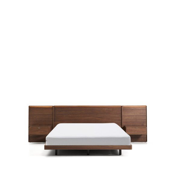 Hnedá dvojlôžková posteľ z brezového dreva s roštom 180x200 cm Norlen – Kave Home-image-3