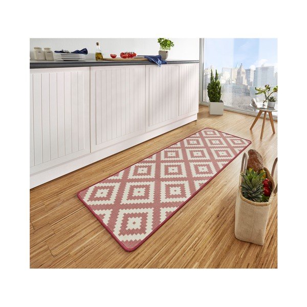 Ružový kuchynský behúň Hanse Home Diamond, 67 x 180 cm-image-1