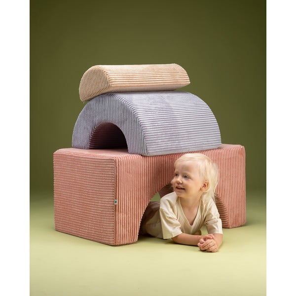 Ružové menčestrové penové ihrisko 75x49x37 cm Rainbow Montessori – Wigiwama-image-1