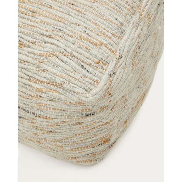 Béžový vlnený taburet Selise – Kave Home-image-1