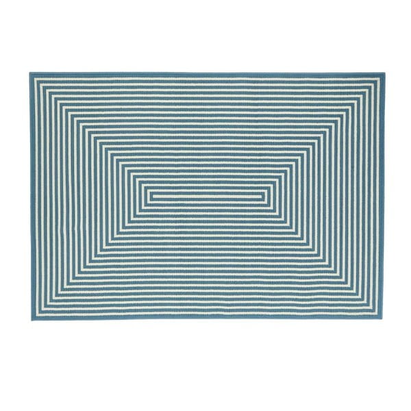 Modrý vonkajší koberec Floorita Braid, 133 × 190 cm-image-1