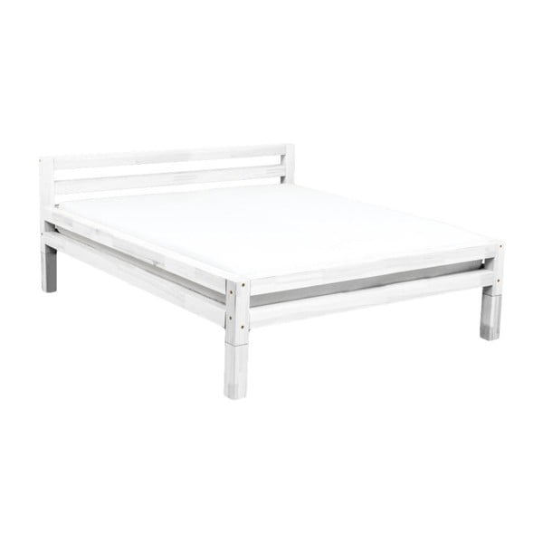 Biela dvojlôžková posteľ zo smrekového dreva Benlemi Double, 180 × 200 cm-image-3