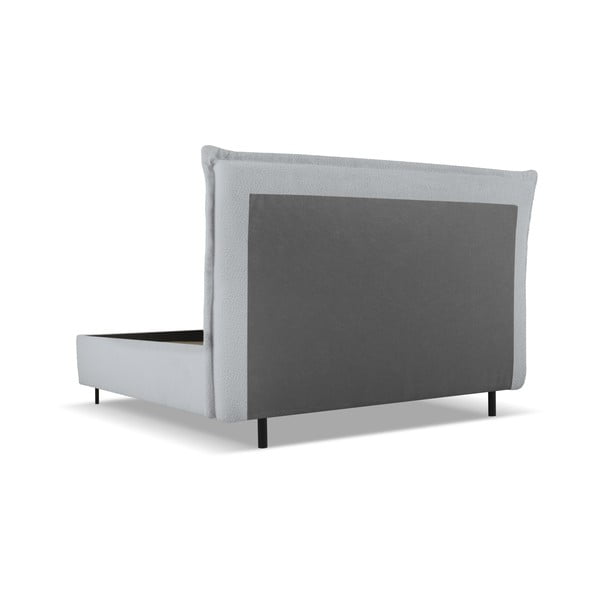 Sivá čalúnená dvojlôžková posteľ s úložným priestorom a roštom 180x200 cm Armie – Milo Casa-image-3