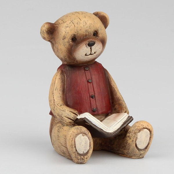 Dekoratívna soška medvedíka s knižkou Dakls