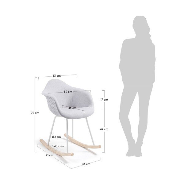 Svetlosivé hojdacie kreslo Kave Home Kenna-image-4