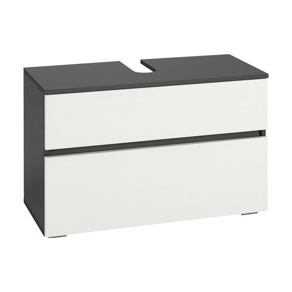 Bielo–antracitová skrinka pod umývadlo 80x55 cm Wisla – Støraa-image-2