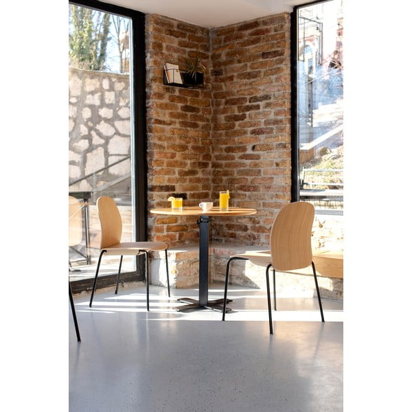 Hnedé/koňakovohnedé stohovateľné jedálenské stoličky v súprave 2 ks v dekore orecha Book – Gazzda-image-1