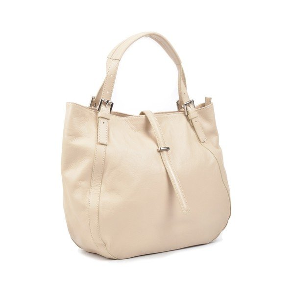 Béžová kožená kabelka Carla Ferreri Adalgisa-image-4