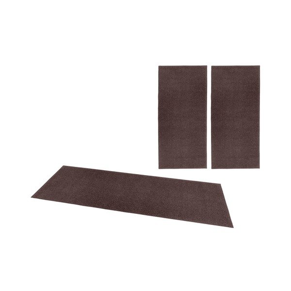Súprava 3 antracitovosivých behúňov Hanse Home Pure