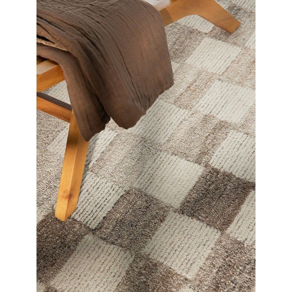 Krémovobiely ručne tkaný vlnený koberec 80x150 cm Boho 1.0 Quadra – Vikosa-image-3