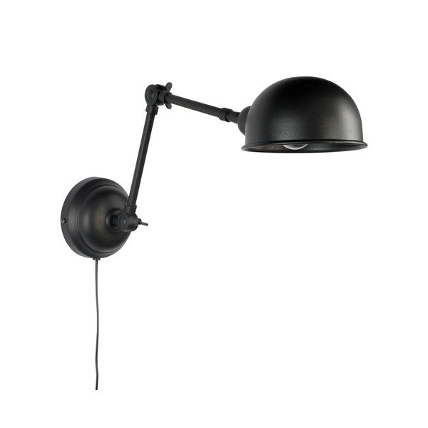 Čierne nástenné svietidlo White Label Maarten