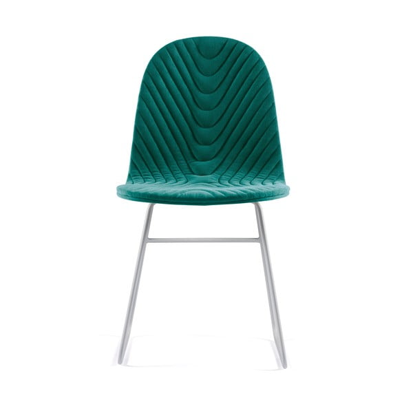 Tyrkysová stolička s kovovými nohami IKER Mannequin V Wave