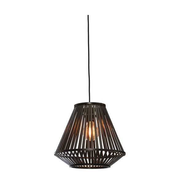 Čierne závesné svietidlo s bambusovým tienidlom ø 30 cm Merapi – Good&amp;Mojo
