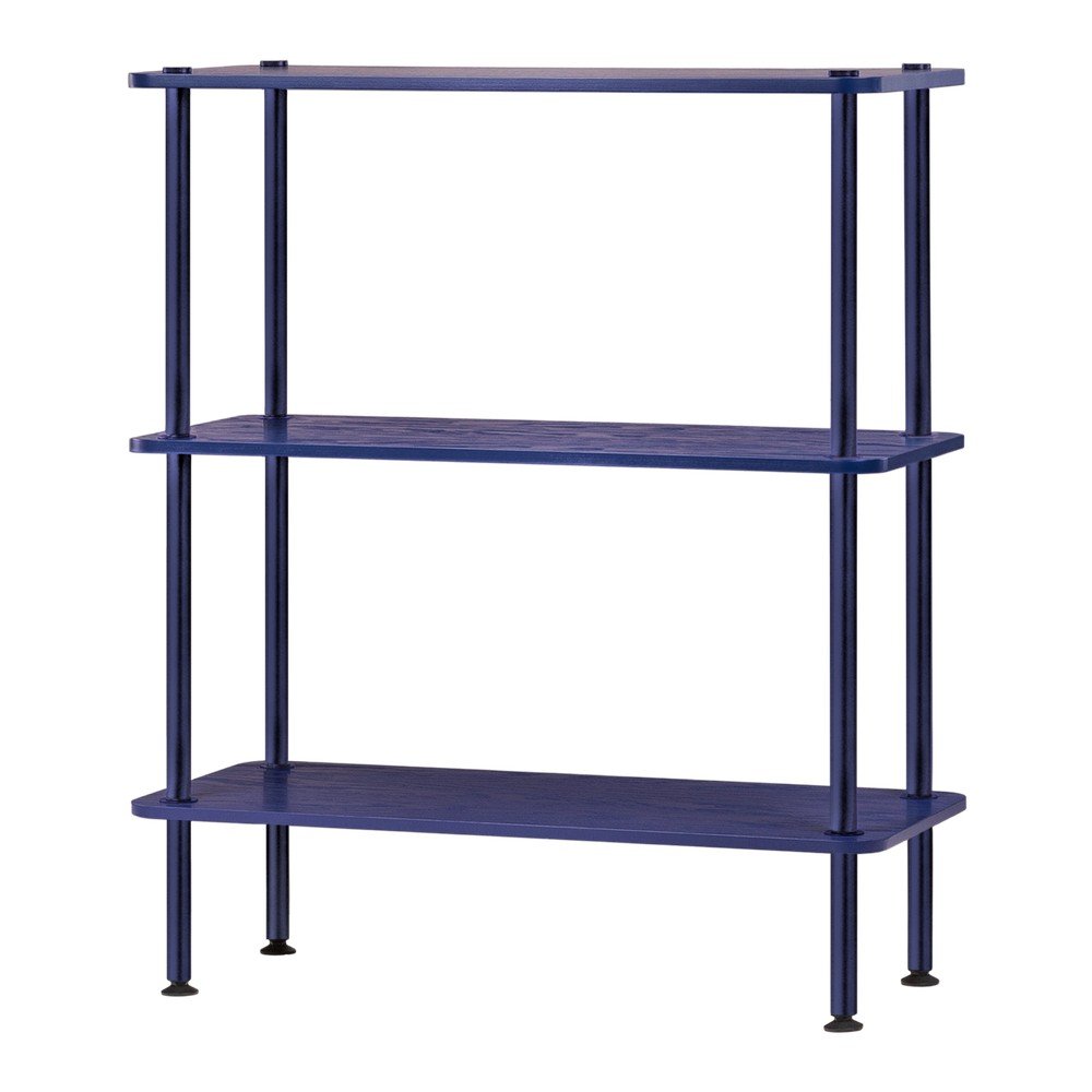 E-shop Modrý regál v dekore duba 80x90,5x35 cm Teidi – noo.ma