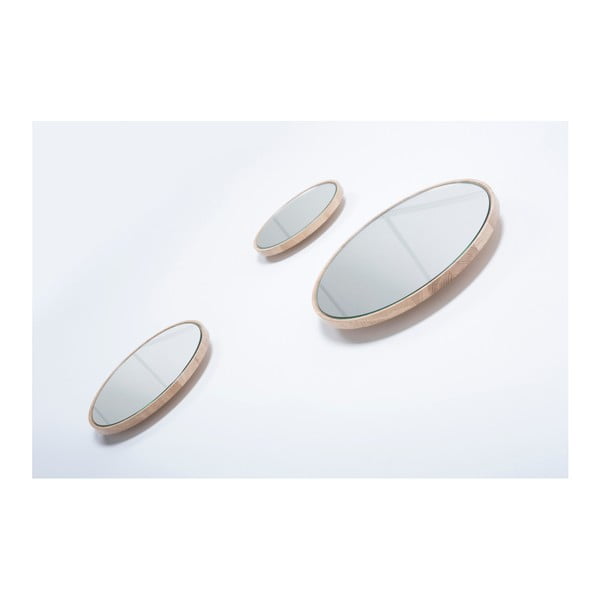 Nástenné zrkadlo s rámom z masívneho dubového dreva Gazzda Look, ⌀ 32 cm-image-4