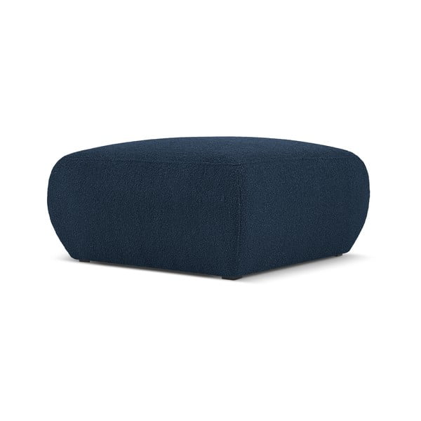 Tmavomodrý taburet z textílie bouclé Molino – Micadoni Home-image-1