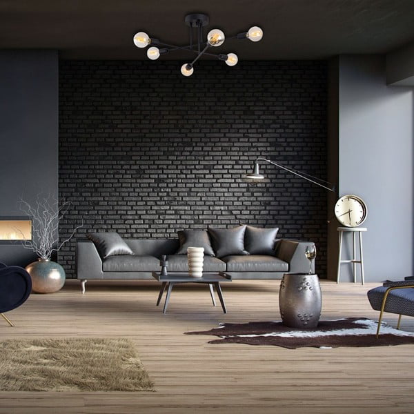 Čierne stropné svietidlo 64x64 cm Flower – Opviq lights-image-4