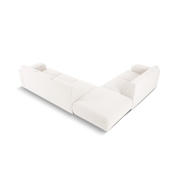 Biela rohová pohovka z textílie bouclé (ľavý roh) Molino – Micadoni Home-image-3