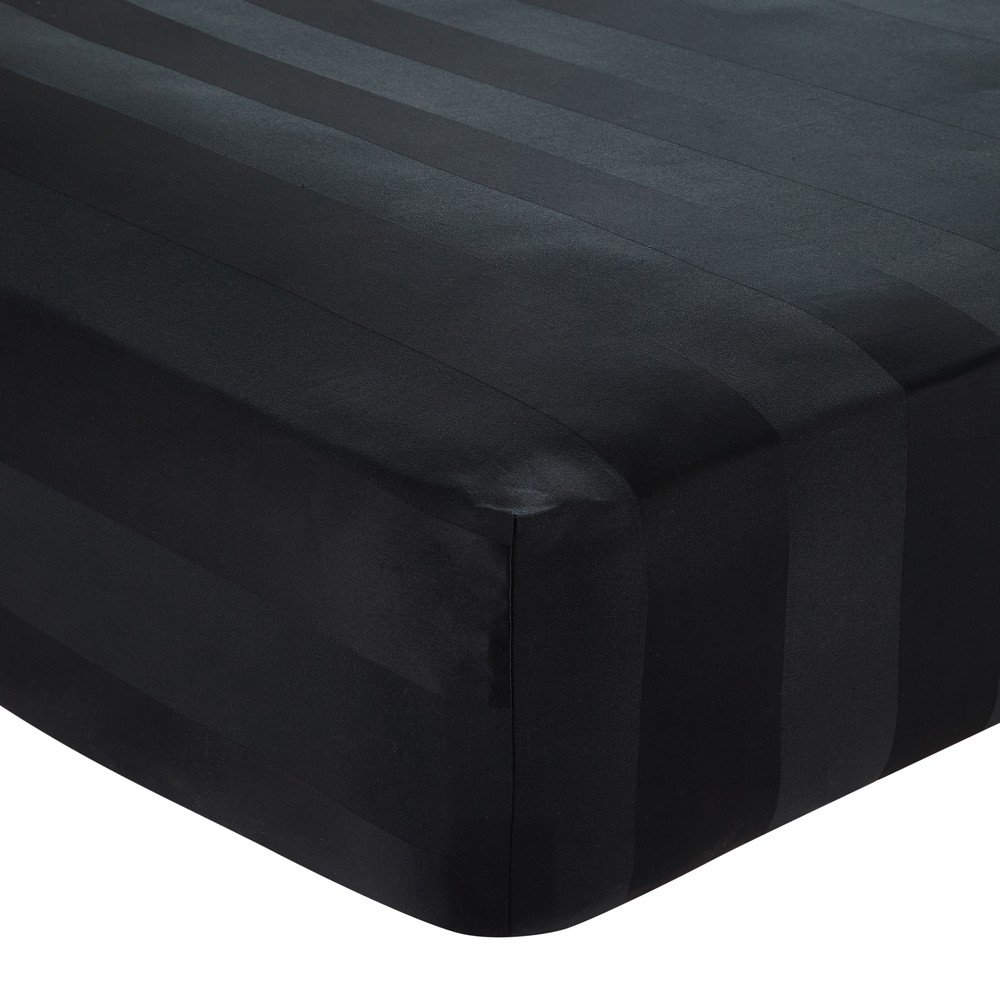 Čierna napínacia saténová plachta 150x200 cm So Soft Satin Stripe – Catherine Lansfield