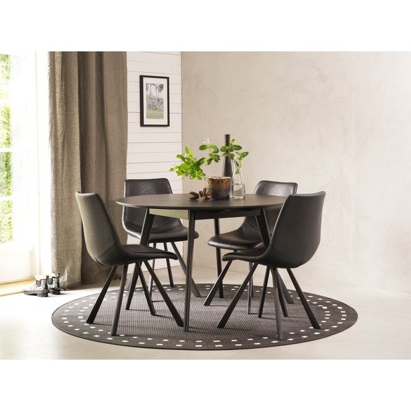 Čierna jedálenská stolička s čiernymi nohami Rowico Alpha-image-3