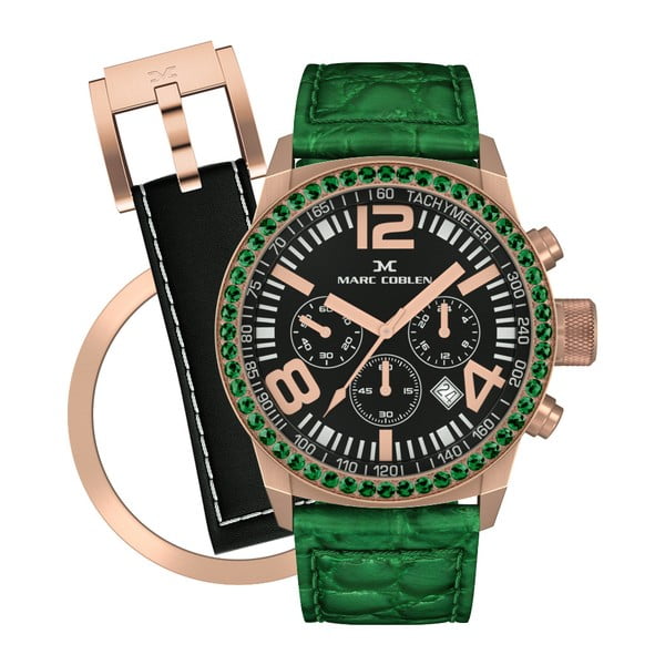 Dámske hodinky Marc Coblen s remienkom a krúžkom na ciferník naviac P800