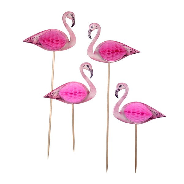 Sada 12 napichovadiel Talking Tables Flamingo