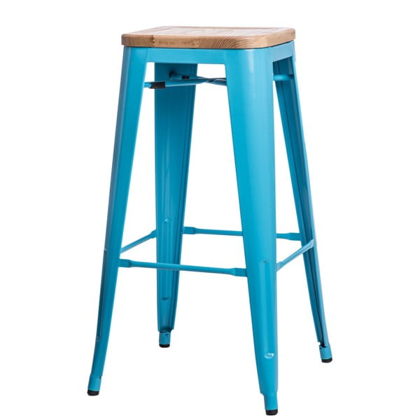 Modrá barová stolička D2 Paris Ash Wood