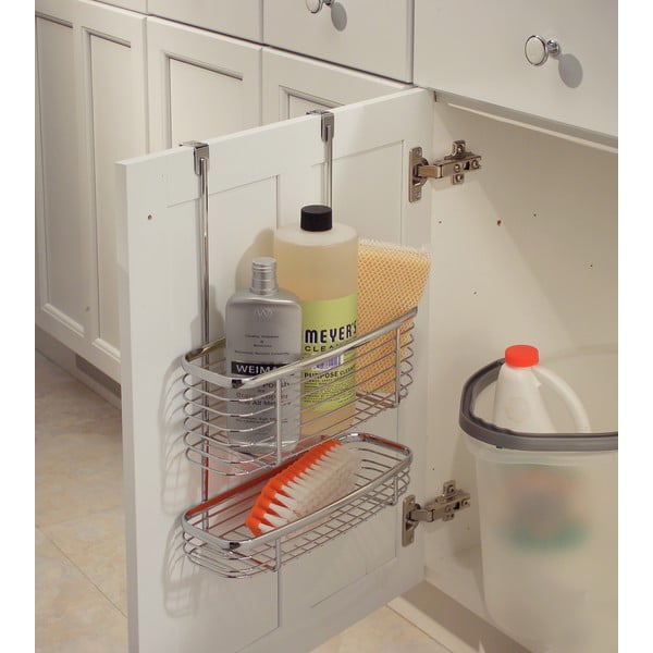 Kovový košík na kuchynské dvierka iDesign Axis Double Basket-image-1