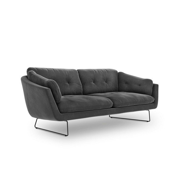 Tmavosivá pohovka so zamatovým poťahom Windsor & Co Sofas Gravity-image-2
