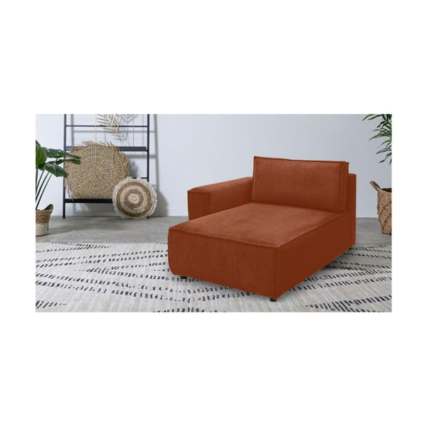 Menčestrový modul pohovky (ľavý roh) v tehlovej farbe Nihad modular – Bobochic Paris-image-1