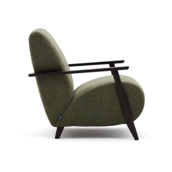 Zelené ženilkové kreslo Meghan – Kave Home-image-2